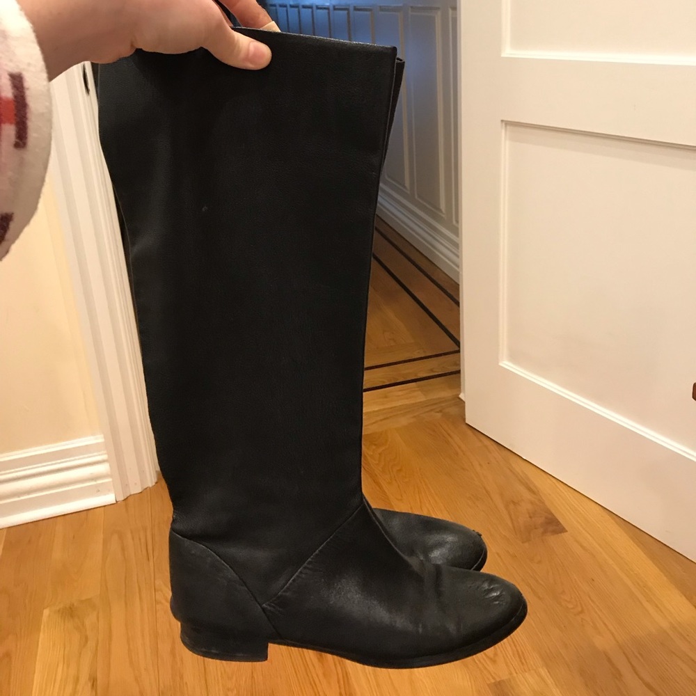 Black J. Crew riding boots